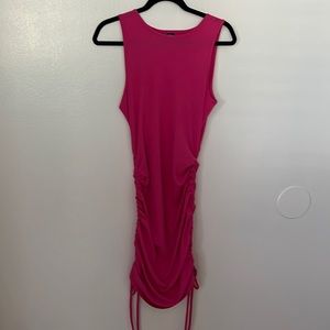 Pink ruched dress